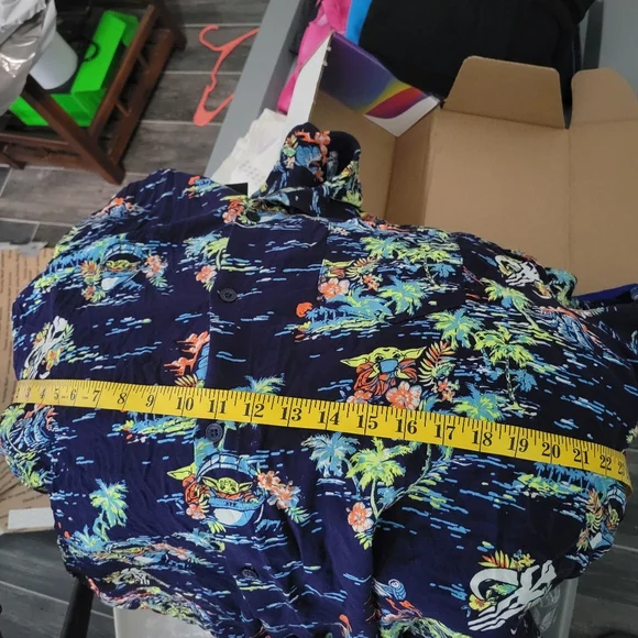 Star Wars Mandalorian Baby Yoda Grogu Button-Down Collared Shirt XXXL - Picture 7 of 7